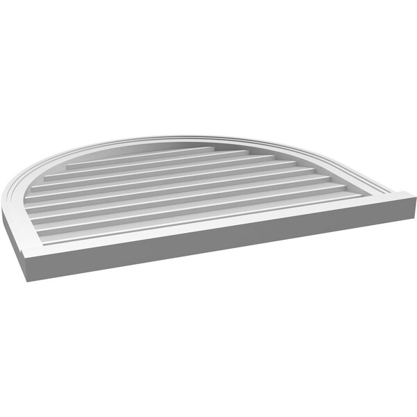 Ekena Millwork Round Top Surface Mount PVC Gable Vent w/ 2"W x 2"P Brickmould Sill Frame, 34"W x 28"H - GVPRT34X2803SN