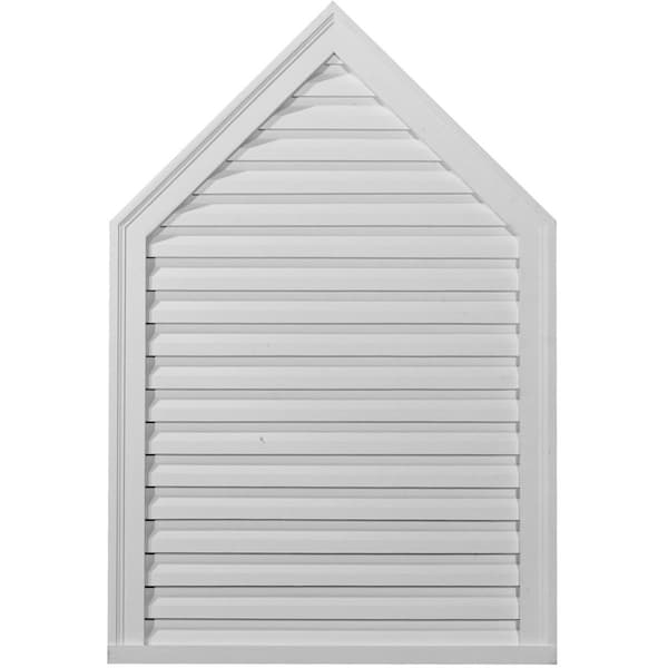 Ekena Millwork Peaked Urethane Gable Vent Louver, Functional, 24"W x 38"H - GVPE24X38F