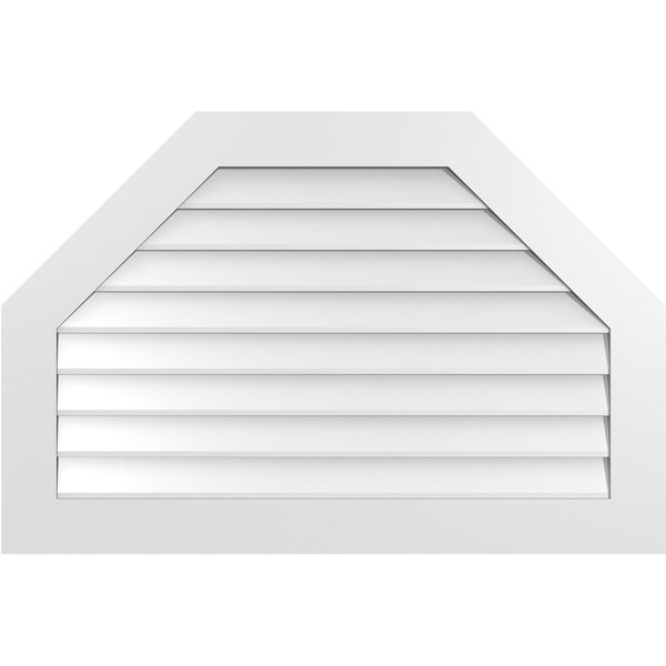 Ekena Millwork Octagonal Top Surface Mount PVC Gable Vent w/ 3-1/2"W x 1"P Standard Frame, 42"W x 28"H - GVPOT42X2801SN