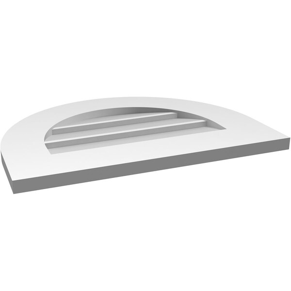 Ekena Millwork Round Top Surface Mount PVC Gable Vent: Non-Functional, w/ 3-1/2"W x 1"P Standard Frame, 22"W x 16"H - GVPRT22X1601SN