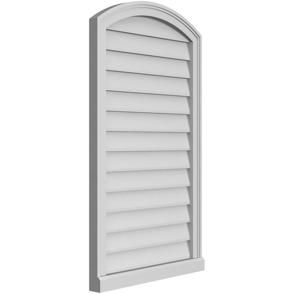 Ekena Millwork Arch Top Surface Mount PVC Gable Vent: Functional, w/ 2"W x 2"P Brickmould Sill Frame, 24"W x 40"H - GVPAR24X4003SF