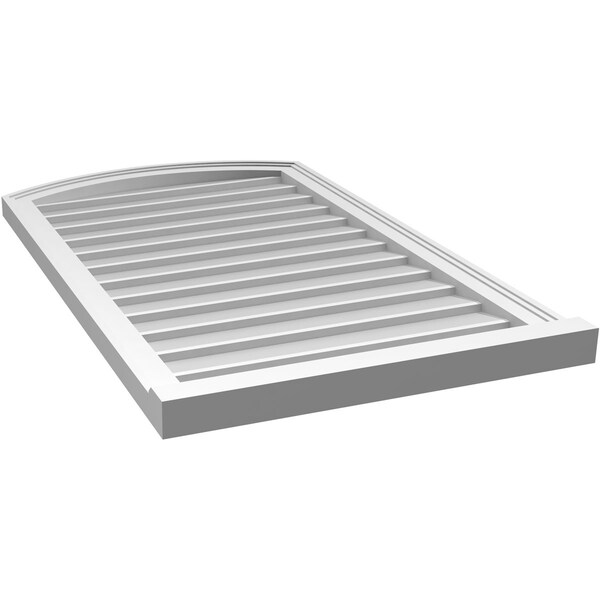 Ekena Millwork Arch Top Surface Mount PVC Gable Vent: Functional, w/ 2"W x 2"P Brickmould Sill Frame, 24"W x 40"H - GVPAR24X4003SF