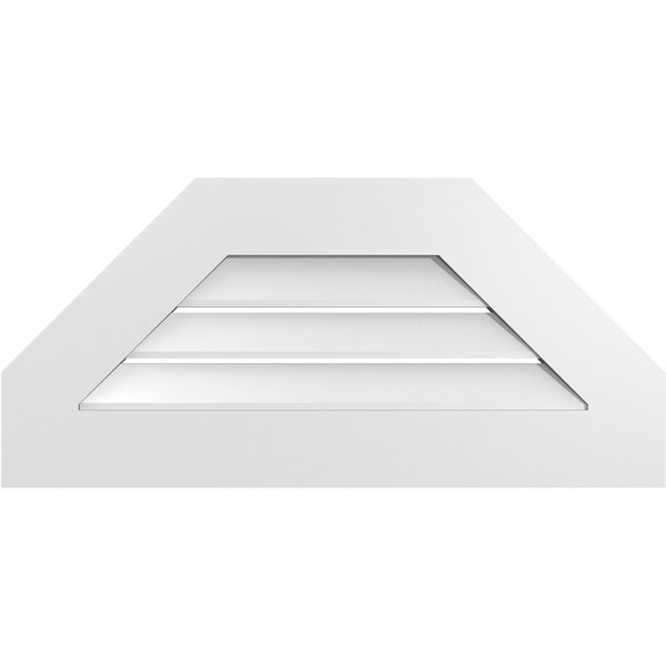 Ekena Millwork Octagonal Top Surface Mount PVC Gable Vent: Functional, w/ 3-1/2"W x 1"P Standard Frame, 30"W x 14"H - GVPOT30X1401SF