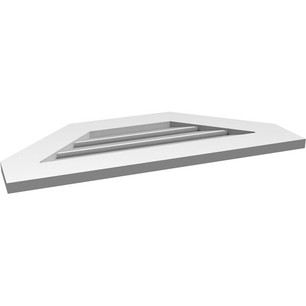 Ekena Millwork Octagonal Top Surface Mount PVC Gable Vent: Functional, w/ 3-1/2"W x 1"P Standard Frame, 30"W x 14"H - GVPOT30X1401SF