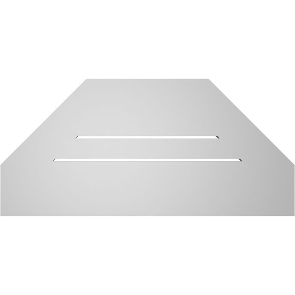 Ekena Millwork Octagonal Top Surface Mount PVC Gable Vent: Functional, w/ 3-1/2"W x 1"P Standard Frame, 30"W x 14"H - GVPOT30X1401SF