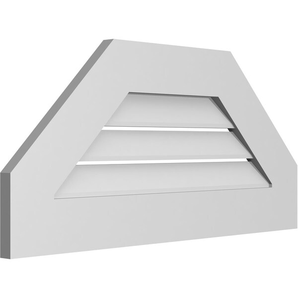 Ekena Millwork Octagonal Top Surface Mount PVC Gable Vent: Functional, w/ 3-1/2"W x 1"P Standard Frame, 30"W x 14"H - GVPOT30X1401SF