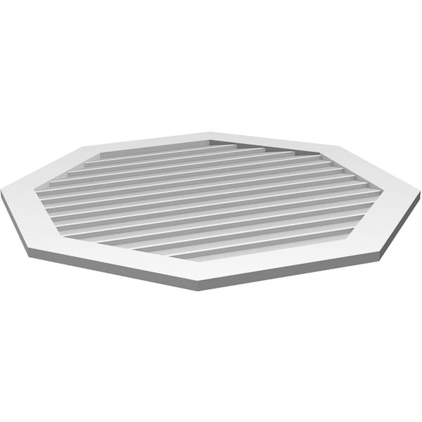 Ekena Millwork Octagonal Surface Mount PVC Gable Vent: Non-Functional, w/ 3-1/2"W x 1"P Standard Frame, 42"W x 42"H - GVPOC42X4201SN