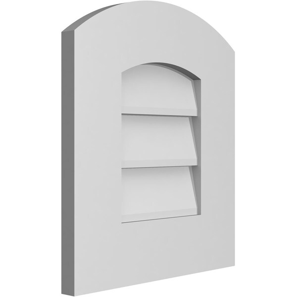 Ekena Millwork Arch Top Surface Mount PVC Gable Vent: Functional, w/ 3-1/2"W x 1"P Standard Frame, 14"W x 16"H - GVPAR14X1601SF