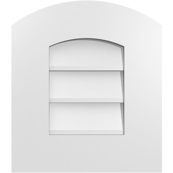Ekena Millwork Arch Top Surface Mount PVC Gable Vent: Functional, w/ 3-1/2"W x 1"P Standard Frame, 14"W x 16"H - GVPAR14X1601SF