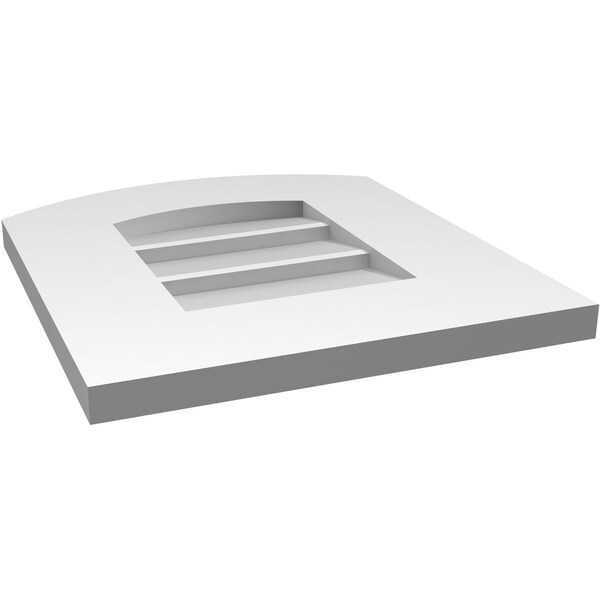 Ekena Millwork Arch Top Surface Mount PVC Gable Vent: Functional, w/ 3-1/2"W x 1"P Standard Frame, 14"W x 16"H - GVPAR14X1601SF