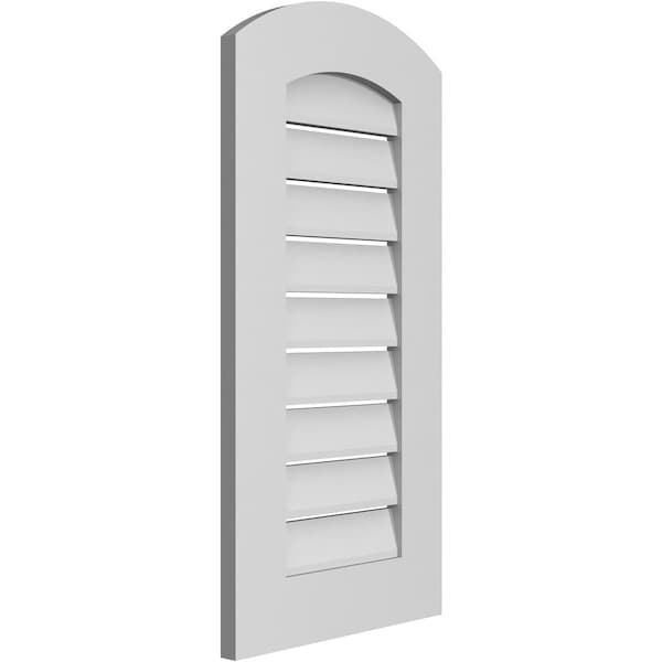 Ekena Millwork Arch Top Surface Mount PVC Gable Vent: Non-Functional, w/ 3-1/2"W x 1"P Standard Frame, 16"W x 30"H - GVPAR16X3001SN