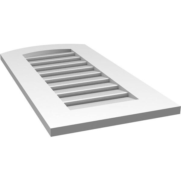Ekena Millwork Arch Top Surface Mount PVC Gable Vent: Non-Functional, w/ 3-1/2"W x 1"P Standard Frame, 16"W x 30"H - GVPAR16X3001SN