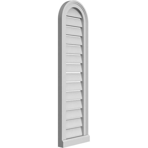 Ekena Millwork Round Top Surface Mount PVC Gable Vent: Functional, w/ 2"W x 2"P Brickmould Sill Frame, 12"W x 42"H - GVPRT12X4203SF