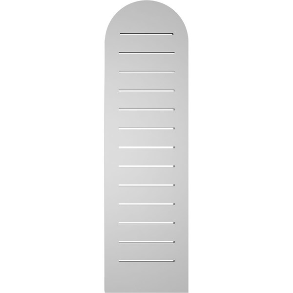 Ekena Millwork Round Top Surface Mount PVC Gable Vent: Functional, w/ 2"W x 2"P Brickmould Sill Frame, 12"W x 42"H - GVPRT12X4203SF