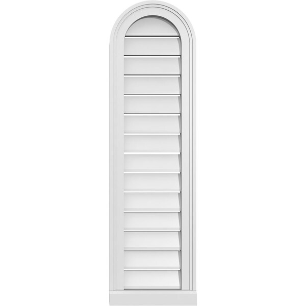 Ekena Millwork Round Top Surface Mount PVC Gable Vent: Functional, w/ 2"W x 2"P Brickmould Sill Frame, 12"W x 42"H - GVPRT12X4203SF