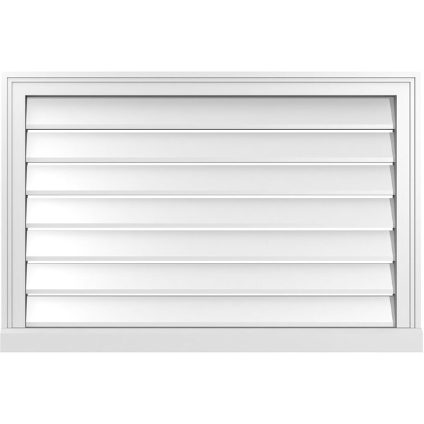 Ekena Millwork Vertical Surface Mount PVC Gable Vent: Functional, w/ 2"W x 2"P Brickmould Sill Frame, 36"W x 24"H - GVPVE36X2403SF