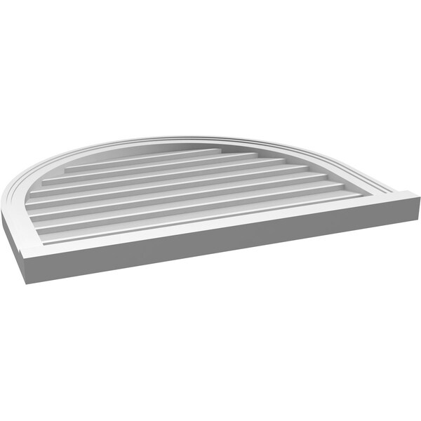 Ekena Millwork Round Top Surface Mount PVC Gable Vent w/ 2"W x 2"P Brickmould Sill Frame, 32"W x 26"H - GVPRT32X2603SN