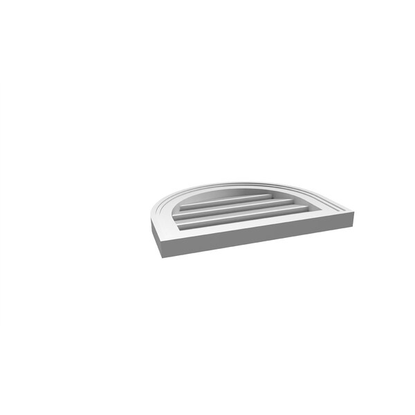 Ekena Millwork Round Top Surface Mount PVC Gable Vent: Functional, w/ 2"W x 1-1/2"P Brickmould Frame, 18"W x 14"H - GVPRT18X1402SF