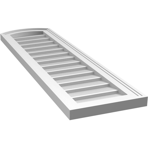 Ekena Millwork Arch Top Surface Mount PVC Gable Vent: Functional, w/ 2"W x 1-1/2"P Brickmould Frame, 12"W x 42"H - GVPAR12X4202SF