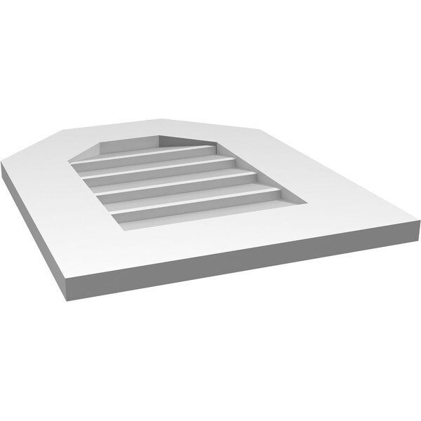 Ekena Millwork Octagonal Top Surface Mount PVC Gable Vent w/ 3-1/2"W x 1"P Standard Frame, 16"W x 20"H - GVPOT16X2001SN