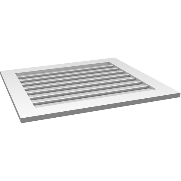 Ekena Millwork Vertical Surface Mount PVC Gable Vent: Functional, w/ 3-1/2"W x 1"P Standard Frame, 34"W x 30"H - GVPVE34X3001SF