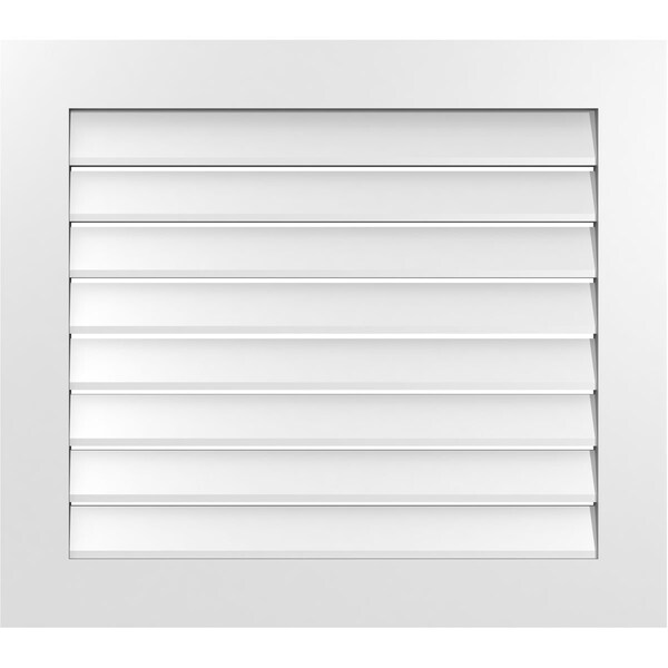 Ekena Millwork Vertical Surface Mount PVC Gable Vent: Functional, w/ 3-1/2"W x 1"P Standard Frame, 34"W x 30"H - GVPVE34X3001SF