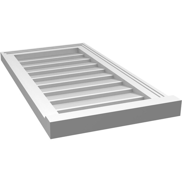 Ekena Millwork Vertical Surface Mount PVC Gable Vent w/ 2"W x 2"H , Brickmould Sill Frame, 16"W x 30"H - GVPVE16X3003SN