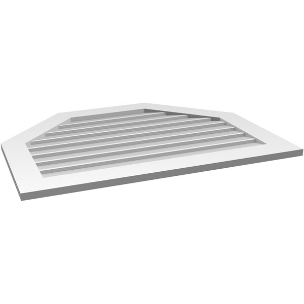 Ekena Millwork Octagonal Top Surface Mount PVC Gable Vent w/ 3-1/2"W x 1"P Standard Frame, 40"W x 30"H - GVPOT40X3001SN
