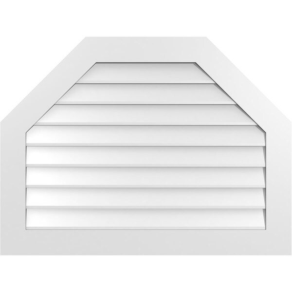 Ekena Millwork Octagonal Top Surface Mount PVC Gable Vent w/ 3-1/2"W x 1"P Standard Frame, 40"W x 30"H - GVPOT40X3001SN