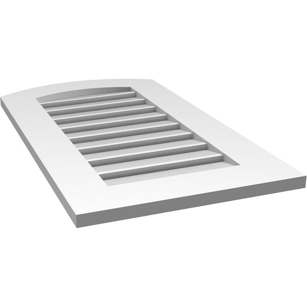 Ekena Millwork Arch Top Surface Mount PVC Gable Vent: Non-Functional, w/ 3-1/2"W x 1"P Standard Frame, 18"W x 30"H - GVPAR18X3001SN