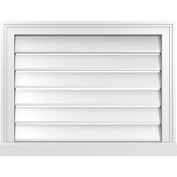 Ekena Millwork Vertical Surface Mount PVC Gable Vent: Functional, w/ 2"W x 2"P Brickmould Sill Frame, 26"W x 20"H - GVPVE26X2003SF
