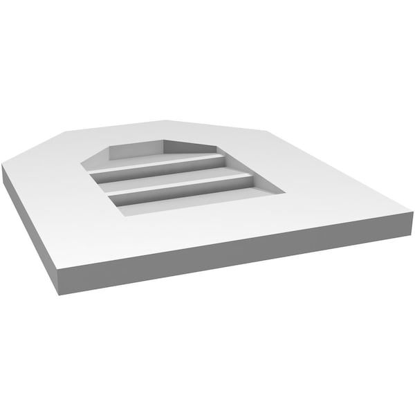 Ekena Millwork Octagonal Top Surface Mount PVC Gable Vent: Functional, w/ 3-1/2"W x 1"P Standard Frame, 14"W x 16"H - GVPOT14X1601SF