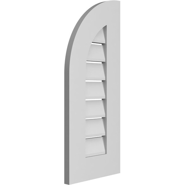 Ekena Millwork Quarter Round Top Left Surface Mount PVC Gable Vent w/ 3-1/2"W x 1"P Standard Frame, 12"W x 28"H - GVPQL12X2801SF