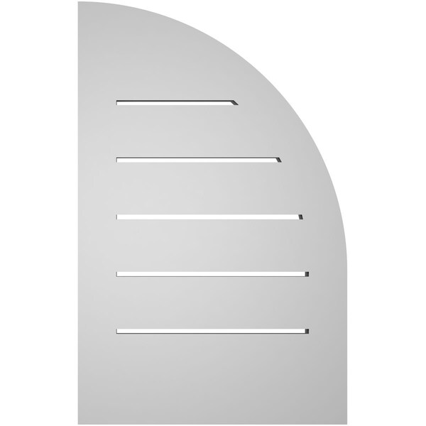 Ekena Millwork Quarter Round Top Left Surface Mount PVC Gable Vent w/ 2"W x 1-1/2"P Brickmould Frame, 14"W x 22"H - GVPQL14X2202SF