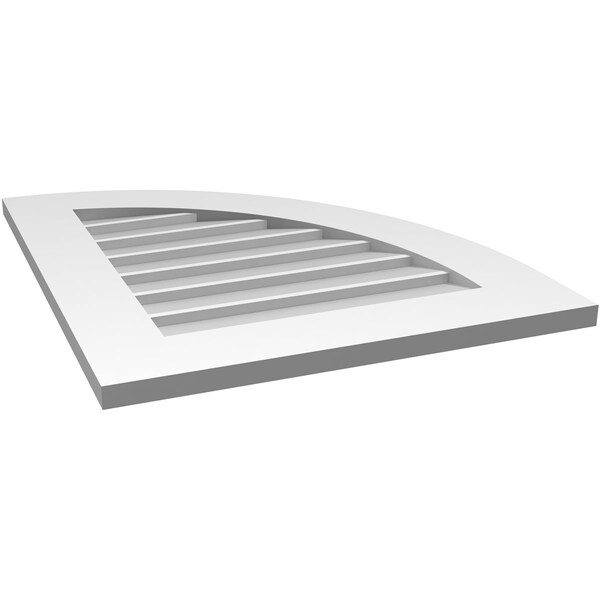Ekena Millwork Quarter Round Top Right Surface Mount PVC Gable Vent w/ 3-1/2"W x 1"P Standard Frame, 22"W x 26"H - GVPQR22X2601SN