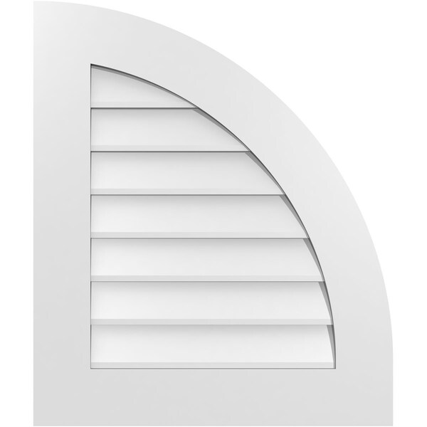 Ekena Millwork Quarter Round Top Right Surface Mount PVC Gable Vent w/ 3-1/2"W x 1"P Standard Frame, 22"W x 26"H - GVPQR22X2601SN