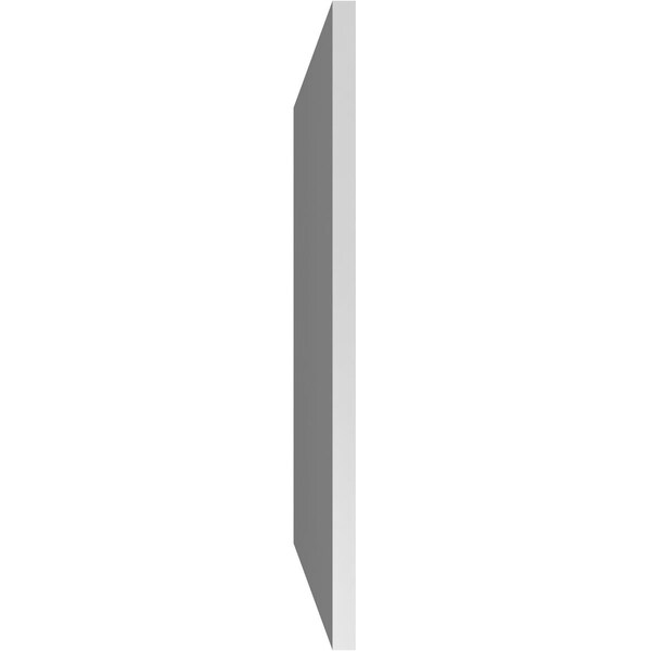 Ekena Millwork Vertical Surface Mount PVC Gable Vnt: Non-Functional, w/2"W x 1-1/2"H, Brickmould Frame, 36"W x 42"H - GVPVE36X4202SN