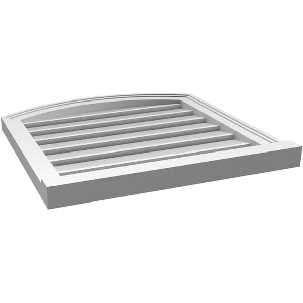 Ekena Millwork Arch Top Surface Mount PVC Gable Vent w/ 2"W x 2"P Brickmould Sill Frame, 22"W x 42"H - GVPAR22X4203SN