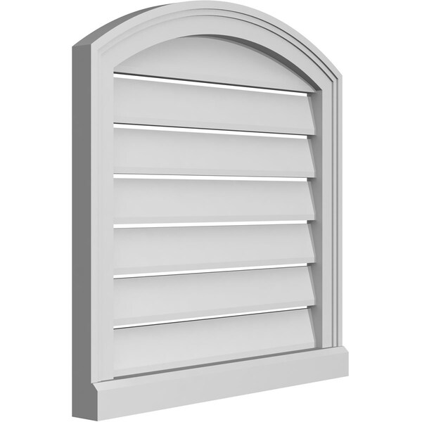 Ekena Millwork Arch Top Surface Mount PVC Gable Vent w/ 2"W x 2"P Brickmould Sill Frame, 22"W x 42"H - GVPAR22X4203SN