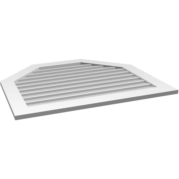 Ekena Millwork Octagonal Top Surface Mount PVC Gable Vent w/ 3-1/2"W x 1"P Standard Frame, 40"W x 34"H - GVPOT40X3401SN