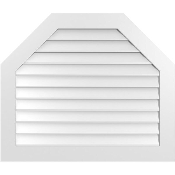 Ekena Millwork Octagonal Top Surface Mount PVC Gable Vent w/ 3-1/2"W x 1"P Standard Frame, 40"W x 34"H - GVPOT40X3401SN