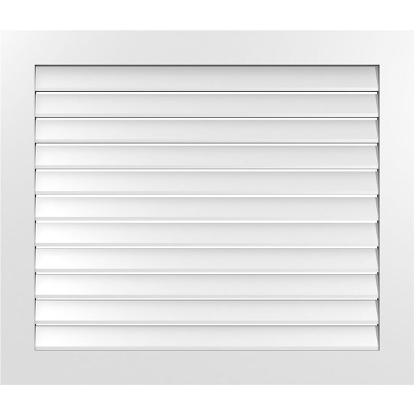 Ekena Millwork Vertical Surface Mount PVC Gable Vent: Functional, w/ 3-1/2"W x 1"P Standard Frame, 42"W x 36"H - GVPVE42X3601SF