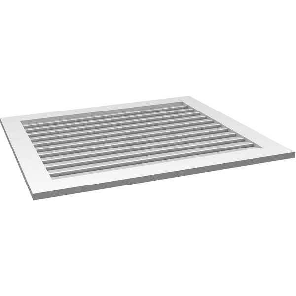 Ekena Millwork Vertical Surface Mount PVC Gable Vent: Functional, w/ 3-1/2"W x 1"P Standard Frame, 42"W x 36"H - GVPVE42X3601SF