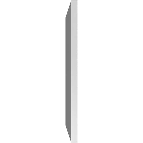 Ekena Millwork Vertical Surface Mount PVC Gable Vnt: Non-Functional, w/2"W x 1-1/2"H, Brickmould Frame, 18"W x 34"H - GVPVE18X3402SN