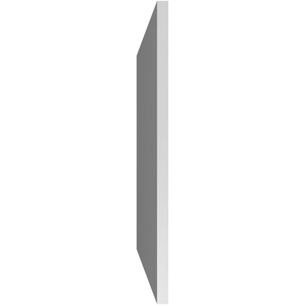 Ekena Millwork Vertical Surface Mount PVC Gable Vnt: Non-Functional, w/2"W x 1-1/2"H, Brickmould Frame, 42"W x 40"H - GVPVE42X4002SN
