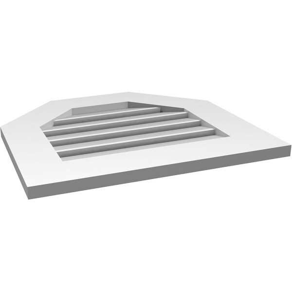 Ekena Millwork Octagonal Top Surface Mount PVC Gable Vent: Functional, w/ 3-1/2"W x 1"P Standard Frame, 22"W x 20"H - GVPOT22X2001SF