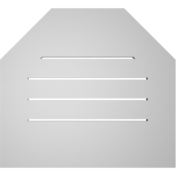 Ekena Millwork Octagonal Top Surface Mount PVC Gable Vent: Functional, w/ 3-1/2"W x 1"P Standard Frame, 22"W x 20"H - GVPOT22X2001SF