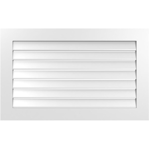 Ekena Millwork Vertical Surface Mount PVC Gable Vent: Functional, w/ 3-1/2"W x 1"P Standard Frame, 42"W x 26"H - GVPVE42X2601SF