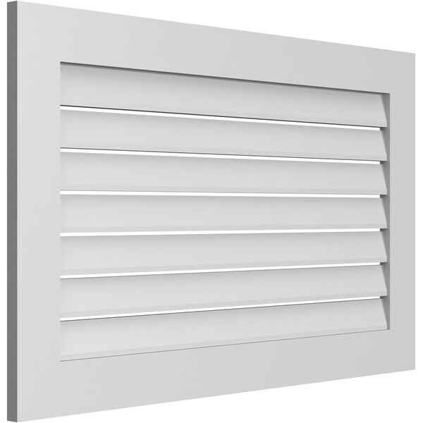 Ekena Millwork Vertical Surface Mount PVC Gable Vent: Functional, w/ 3-1/2"W x 1"P Standard Frame, 42"W x 26"H - GVPVE42X2601SF
