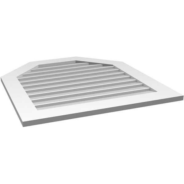 Ekena Millwork Octagonal Top Surface Mount PVC Gable Vent w/ 3-1/2"W x 1"P Standard Frame, 32"W x 34"H - GVPOT32X3401SN
